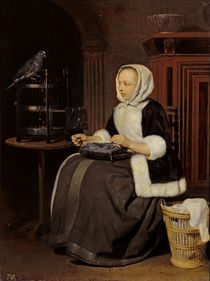 Young Girl at Work von Gabriel Metsu