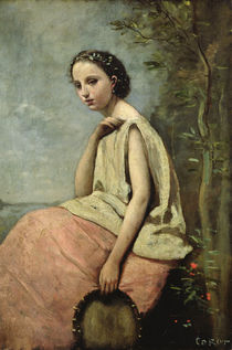 Zingara with a Tambourine von Jean Baptiste Camille Corot