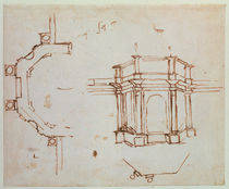 W.24r Architectural sketch von Michelangelo Buonarroti