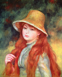 Young girl with long hair, or Young girl in a straw hat, 1884 von Pierre-Auguste Renoir