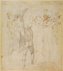 Male group and seated figure with child by Michelangelo Buonarroti