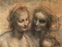 Detail of the Heads of the Virgin and St. Anne by Leonardo Da Vinci
