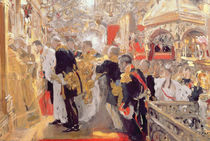 The Crowning of Emperor Nicholas II in the Assumption Cathedral von Valentin Aleksandrovich Serov