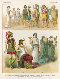 Greek Dress, from 'Trachten der Voelker' by Albert Kretschmer