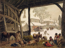 A Village Snow Scene, 1819 by Robert Hills