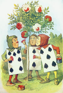 The Playing Cards Painting the Rose Bush von John Tenniel