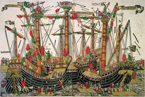 Battle of Zonchio, 1499 by Italian School
