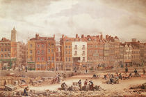 A view of High Street Southwark being the Ancient Roadway von George the Elder Scharf