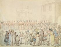 A Review of the Northamptonshire Militia at Brackley von Thomas Rowlandson