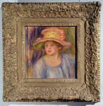 Woman with a hat, c.1915-19 ? by Pierre-Auguste Renoir