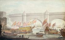 The Lord Mayor landing at Westminster by English School