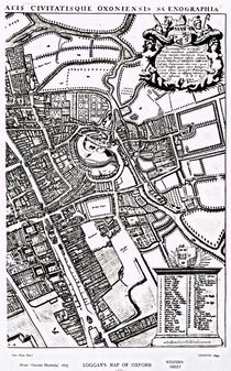 Loggan's map of Oxford, Western Sheet von David Loggan
