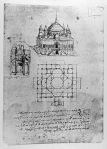 Design for a church, fol. 4r by Leonardo Da Vinci
