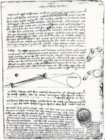 Astronomical diagrams, fol. 2r from the Codex Leicester by Leonardo Da Vinci