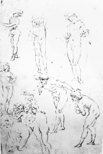 Figural Studies for the Adoration of the Magi by Leonardo Da Vinci