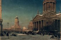 Gendarmenmarkt in Winter, 1857 von Eduard Gartner