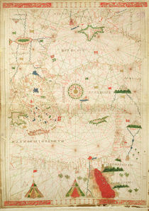 The Eastern Mediterranean, from a nautical atlas, 1520 von Giovanni Xenodocus da Corfu