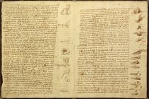 A page from the Codex Leicester von Leonardo Da Vinci