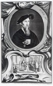 Edward Seymour, 1st Duke of Somerset engraved by Jacobus Houbraken von Hans Holbein the Younger