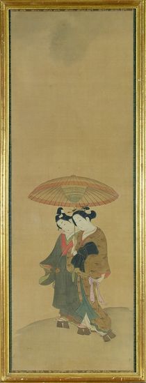 Two Lovers under an Umbrella von Toyonobu Ishikawa