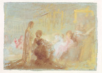 Interior at Petworth House with people in conversation von Joseph Mallord William Turner