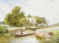 Stratford Lock by Arthur Claude Strachan