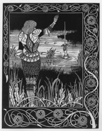 How Sir Bedivere Cast the Sword Excalibur into the Water von Aubrey Beardsley