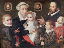 Portrait of a family: parents with their children and ancestors von Frans Menton d'Alkmaar