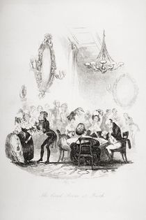 The card room at Bath, illustration from `The Pickwick Papers' by Hablot Knight Browne