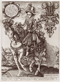Charles I as Prince of Wales on Horseback by Renold Elstrack