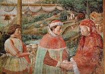 St. Augustine leaving his mother St. Monica and embarking for Italy von Benozzo di Lese di Sandro Gozzoli