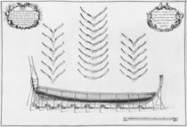 Profile of a vessel with all its floor plates by French School