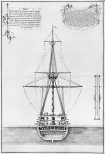 Cross-section of an armed and equipped vessel by French School