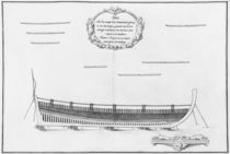 Cross-section of a vessel with its floor plates by French School