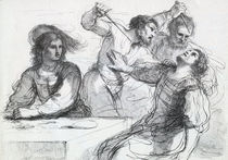 Quarrel over a game, 1764 by Francesco Bartolozzi