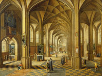 Interior of a Gothic style church with three naves von Hendrik the Younger Steenwyck
