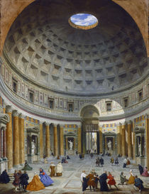 Interior of the Pantheon, Rome by Giovanni Paolo Pannini or Panini
