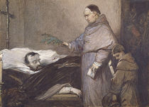 Martin Rithone blessing the body of the Count of Egmont von Louis Gallait