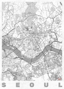 Seoul Map Line von Hubert Roguski