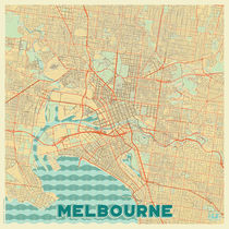 Melbourne Map Retro by Hubert Roguski