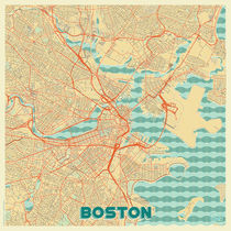 Boston Map Retro by Hubert Roguski