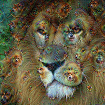 DeepDream – Löwe mit Traumgeschöpfen by schroeer-design