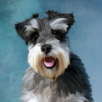 Miniature Schnauzer Dog Water Color Art Painting von Sapan Patel