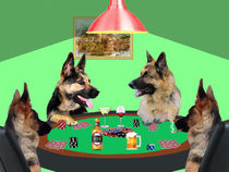 German Shepherd dogs Playing Poker von Sapan Patel