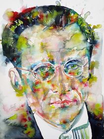 ERWIN SCHRODINGER - watercolor portrait von lautir