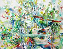 KURT COBAIN - watercolor portrait by lautir