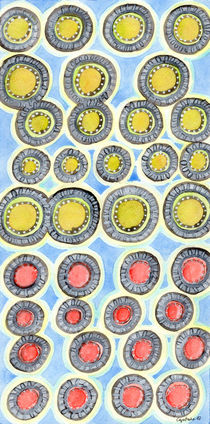 Yellow and Red Sunshine Pattern  by Heidi  Capitaine