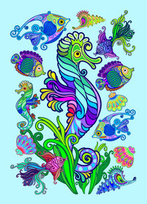 Marine Life Exotic Fishes & SeaHorses Ornamental Style von bluedarkart-lem