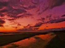 The Beach at sunset  von John Wain
