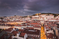 Lisbon city at night from above by Bastian Linder